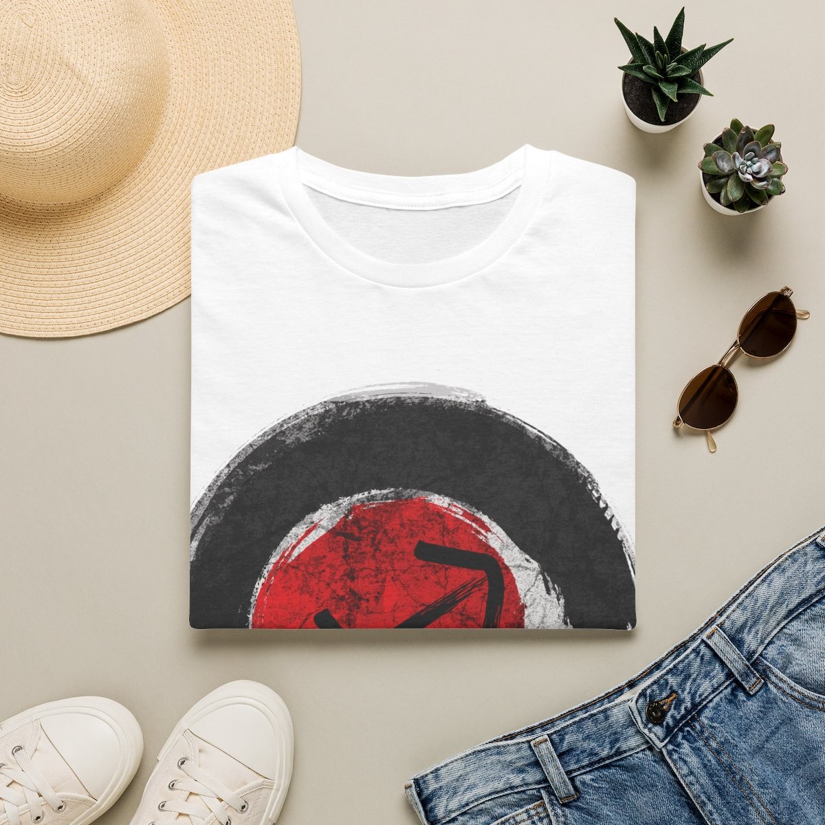 T-shirt zen minimaliste « Silence cosmique » Sagittaire – Moires de Lune