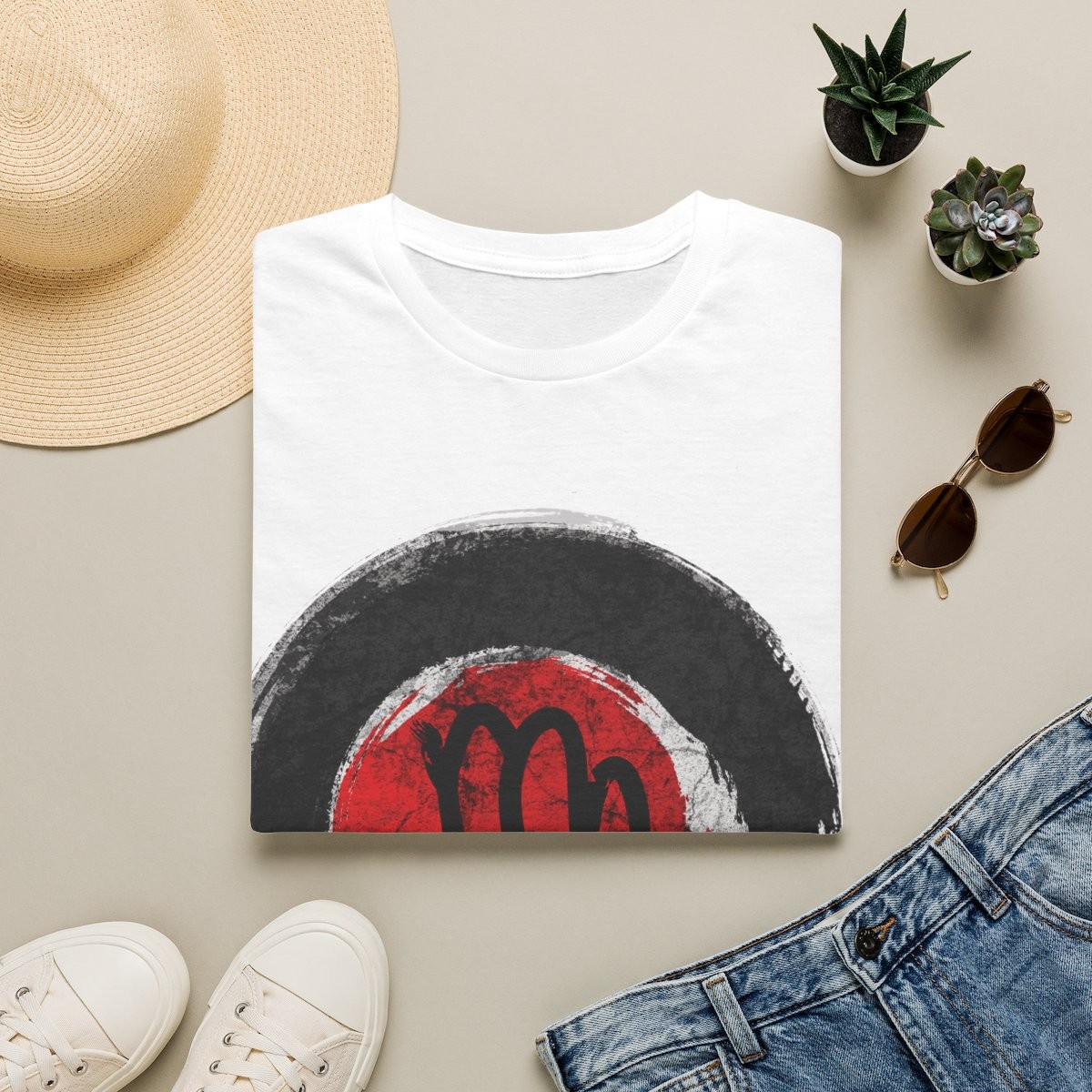 T-shirt zen minimaliste « Silence cosmique » Vierge – Moires de Lune