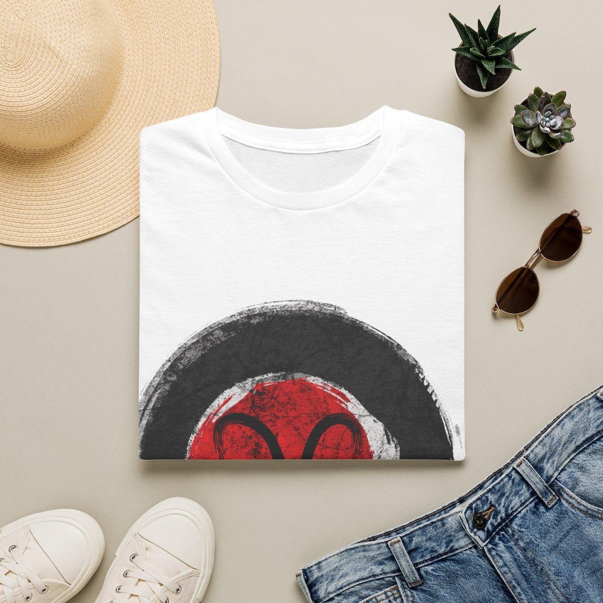 T-shirt zen minimaliste « Silence cosmique » Bélier – Moires de Lune