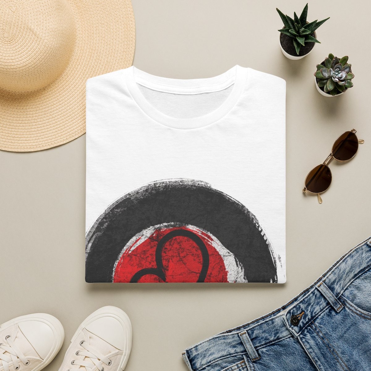 T-shirt zen minimaliste « Silence cosmique » Lion – Moires de Lune