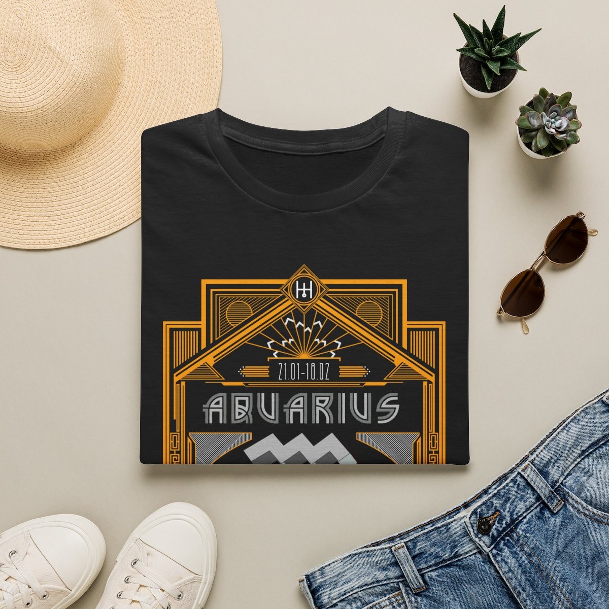 T-shirt "Art Deco" Verseau – Moires de Lune