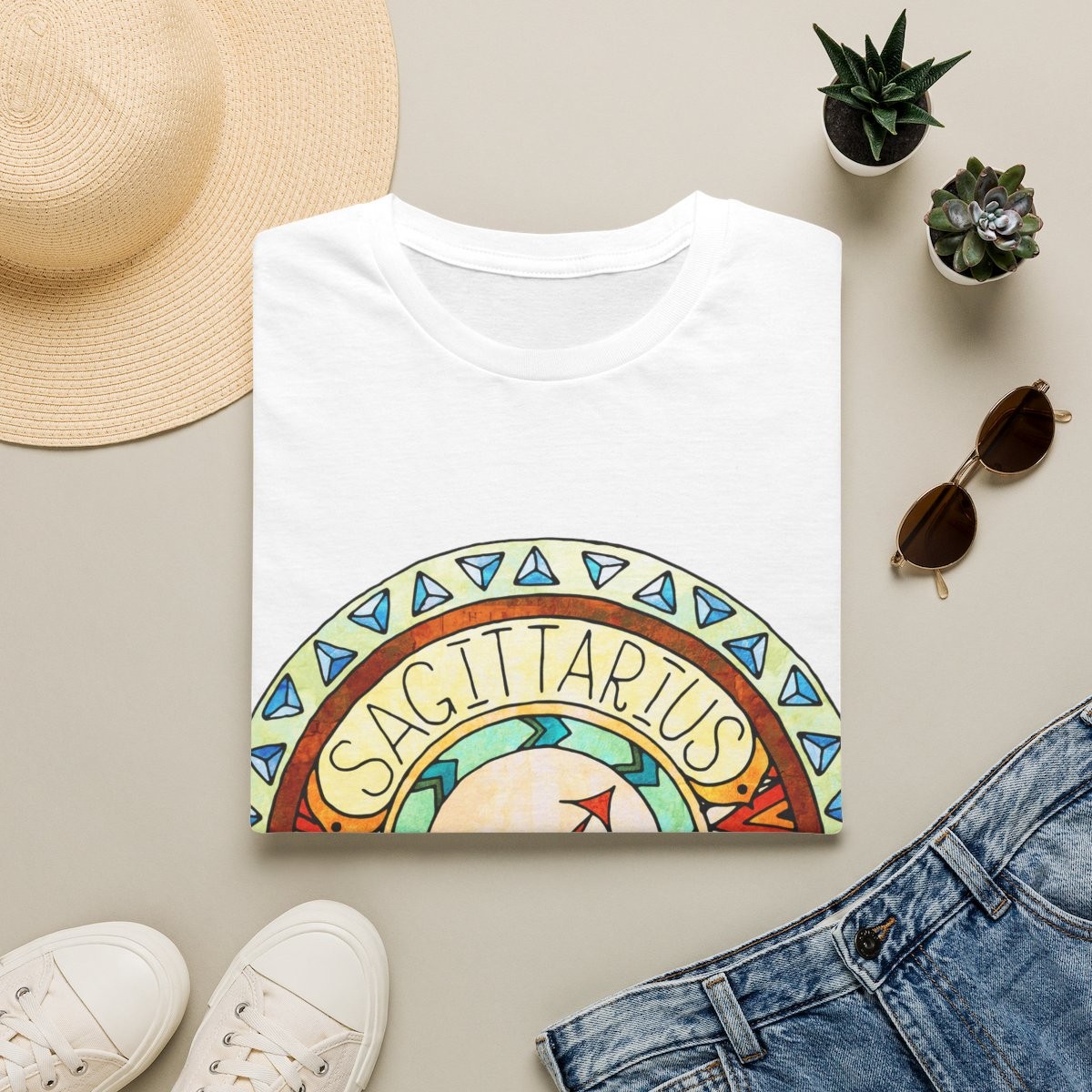 T-shirt "Médaillon Céleste" Sagittaire – Moires de Lune