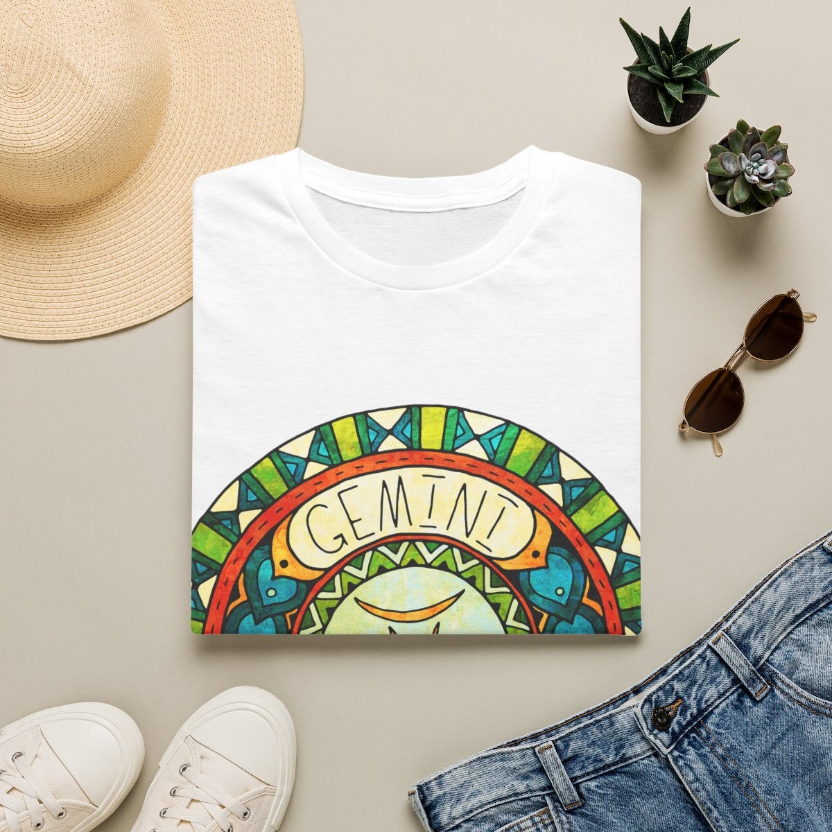 T-shirt "Médaillon Céleste" Gémeaux – Moires de Lune