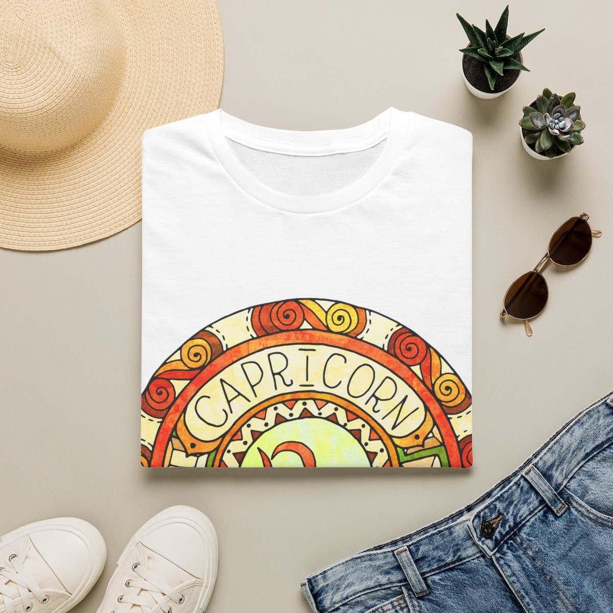 T-shirt "Médaillon Céleste" Capricorne – Moires de Lune