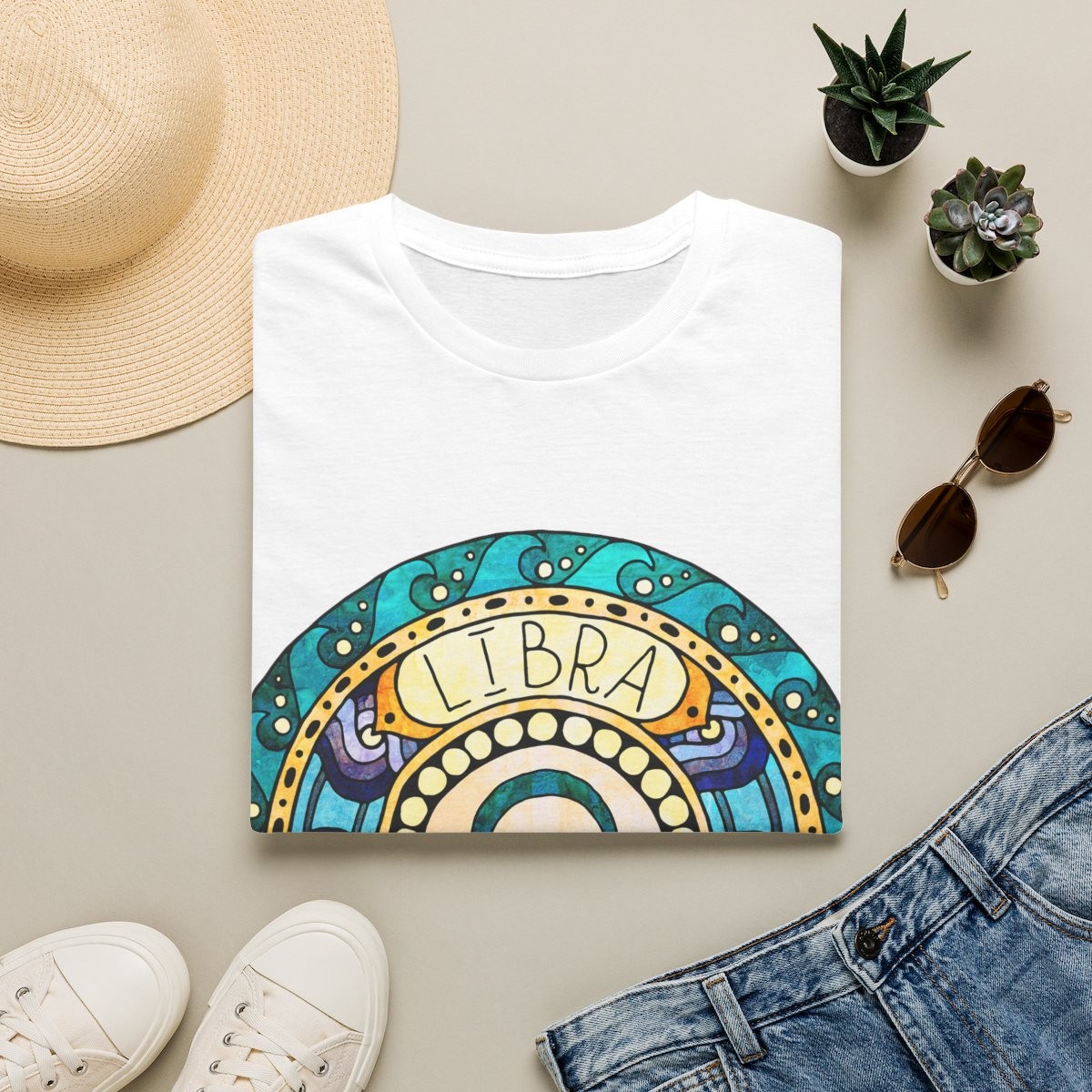 T-shirt "Médaillon Céleste" Balance – Moires de Lune