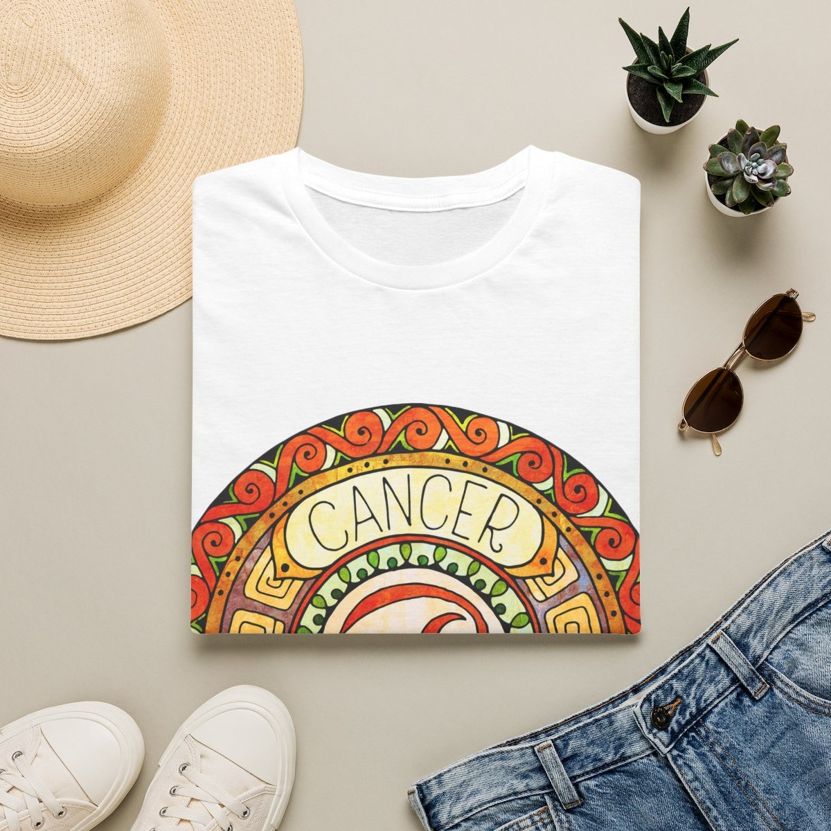T-shirt "Médaillon Céleste" Cancer – Moires de Lune
