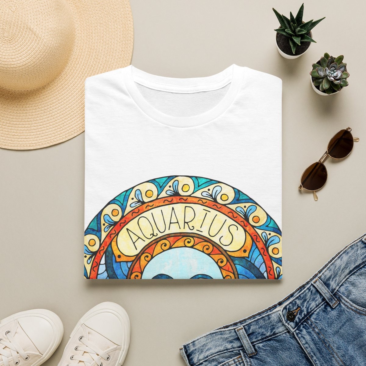 T-shirt "Médaillon Céleste" Verseau – Moires de Lune