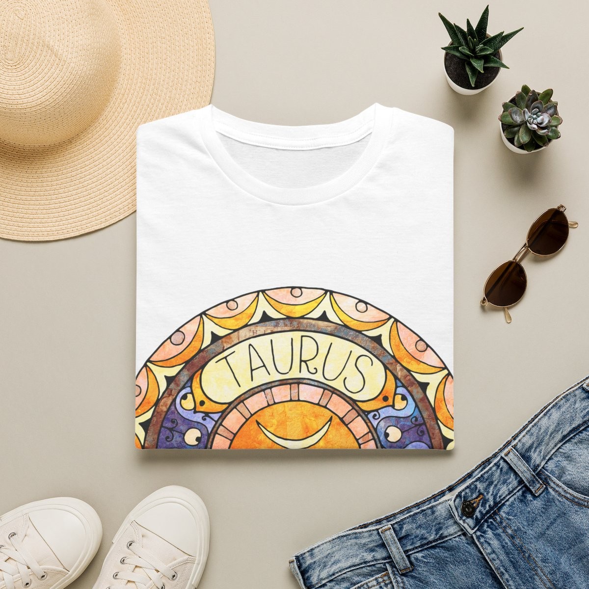 T-shirt "Médaillon Céleste" Taureau – Moires de Lune