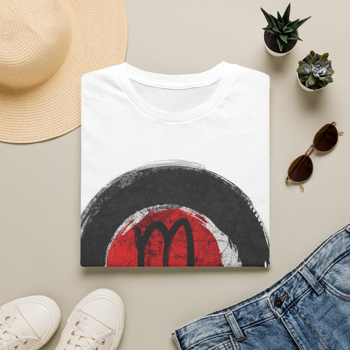 T-shirt zen minimaliste « Silence cosmique » Scorpion – Moires de Lune