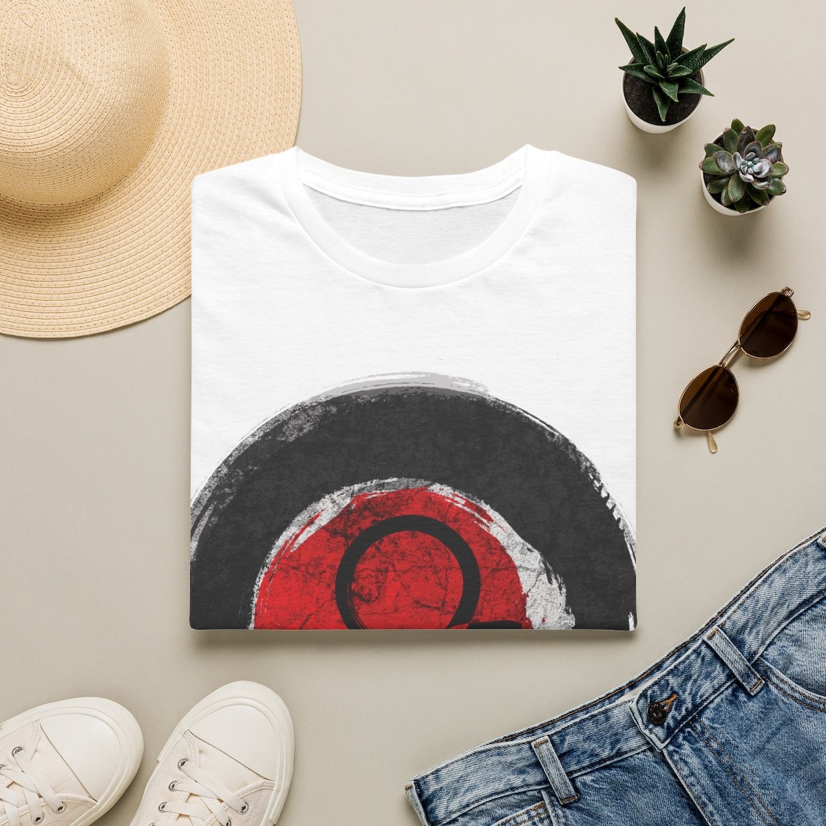 T-shirt zen minimaliste « Silence cosmique » Balance – Moires de Lune