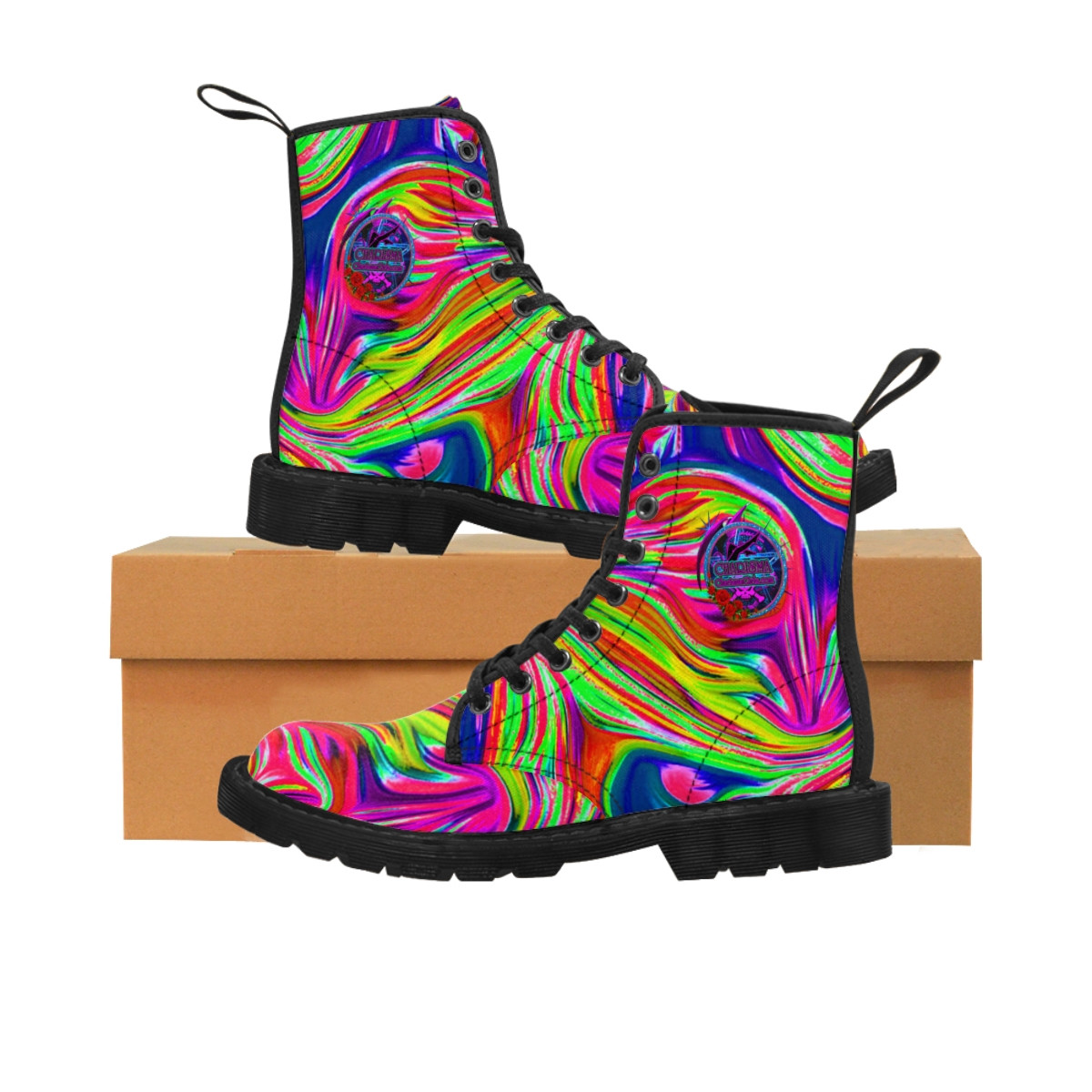 Charisma Girls Rainbow Swirl 14 Women's Canvas Boots