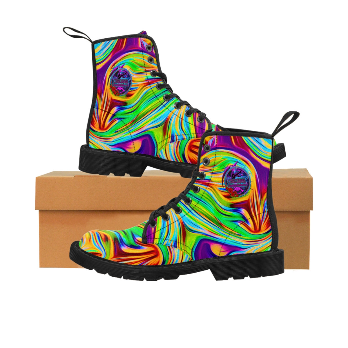Charisma Girls Rainbow Swirl 13 Women's Canvas Boots