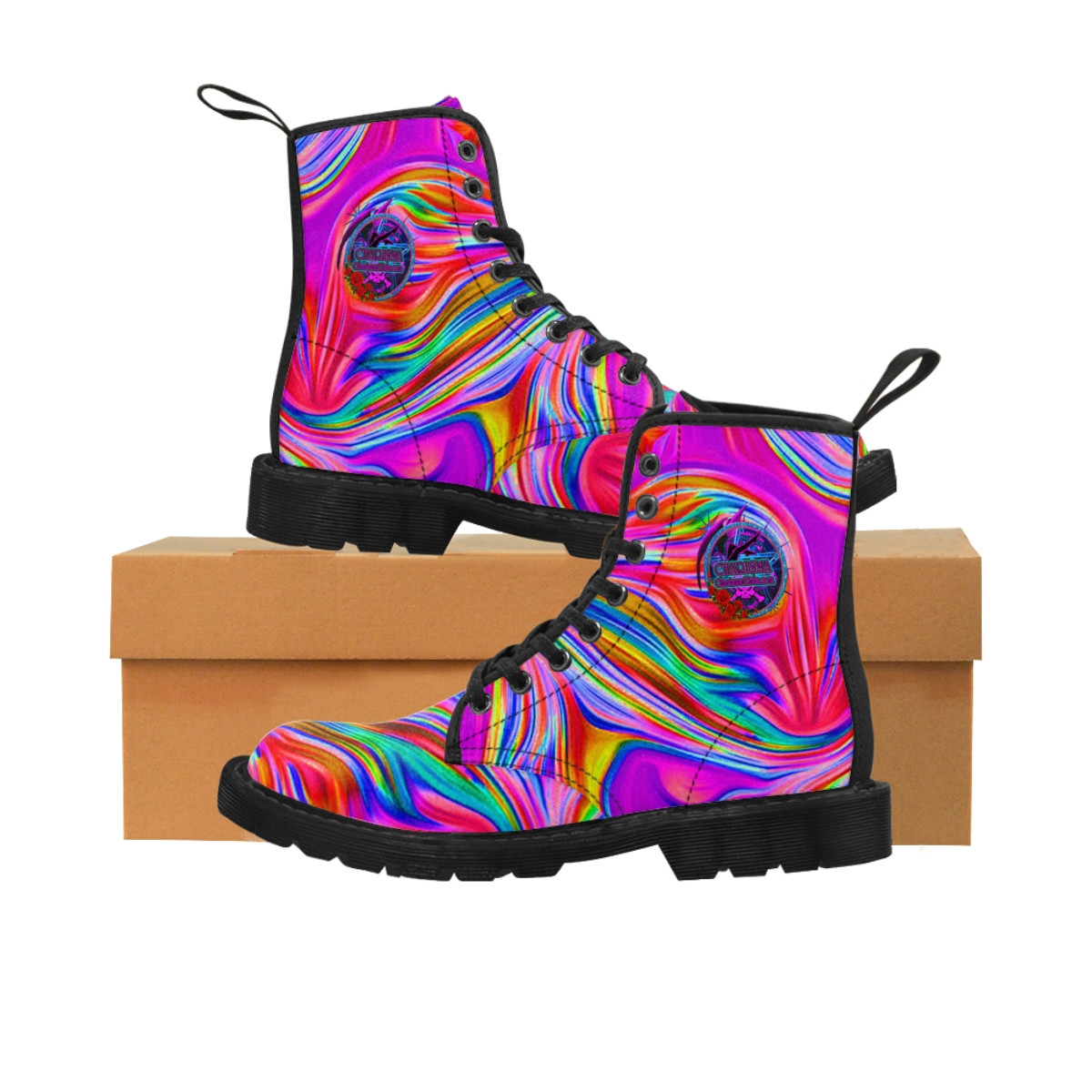 Charisma Girls Rainbow Swirl 11 Women's Canvas Boots