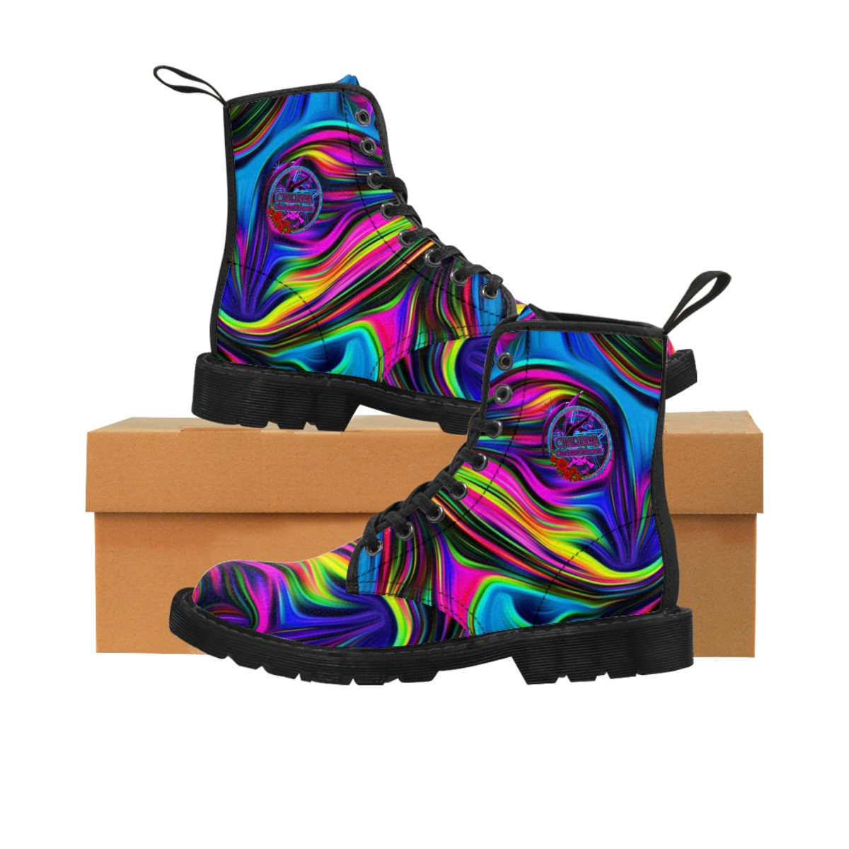 Charisma Girls Rainbow Swirl 1 Women's Canvas Boots