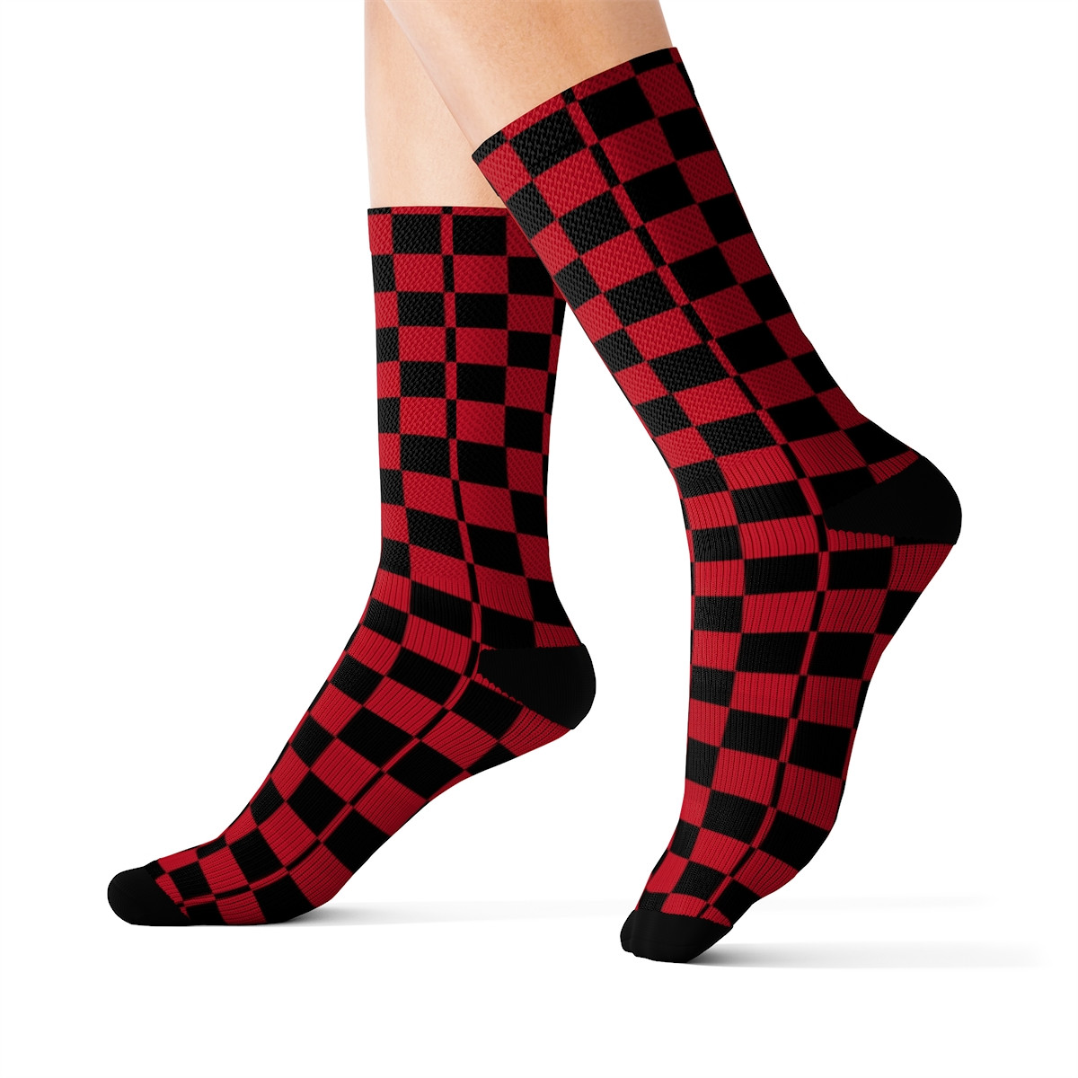 Charisma Girls Checker Board Series Design Number 1 Red version 2 Sublimation Socks