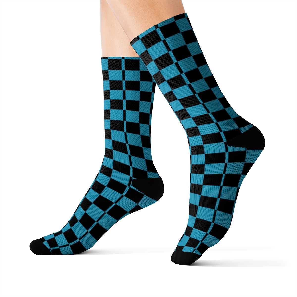 Charisma Girls Checker Board Series Design Number 1 T Blue version 2 Sublimation Socks