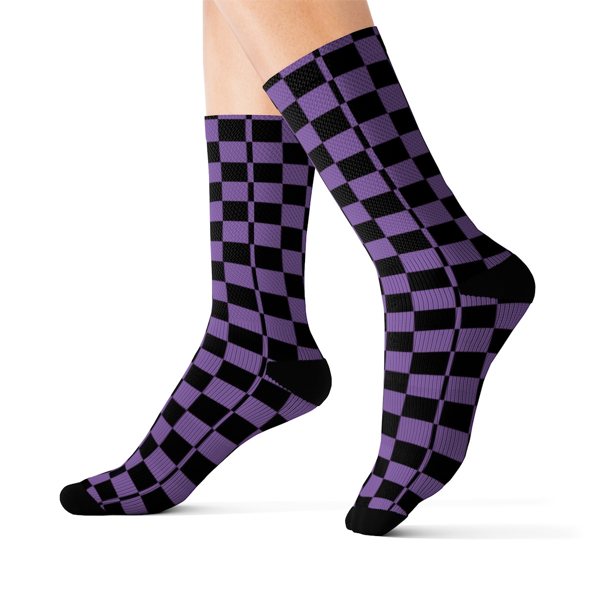 Charisma Girls Checker Board Series Design Number 1 lt purple version 2 Sublimation Socks