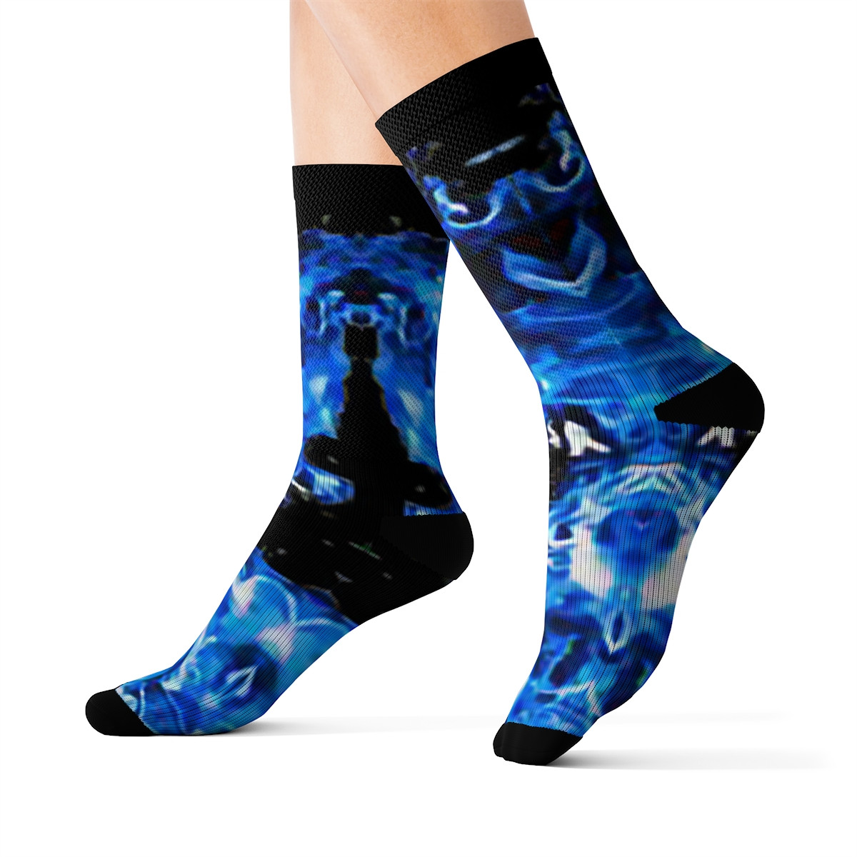 Charisma Girls Fire Series Design Number 3 Blue Fire Sublimation Socks