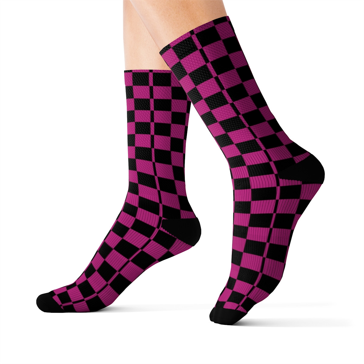 Charisma Girls Checker Board Series Design Number 1 Pink version 2 Sublimation Socks