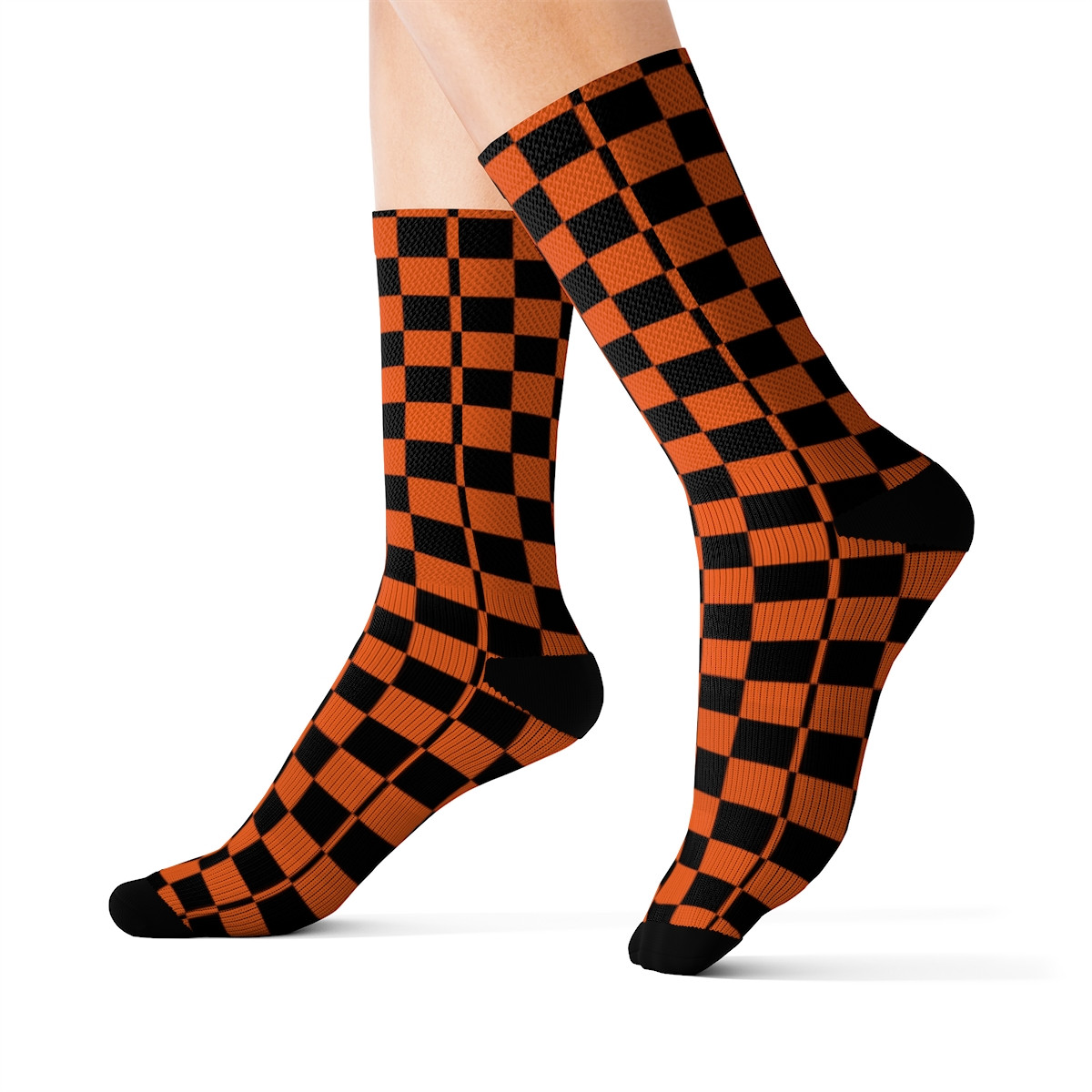 Charisma Girls Checker Board Series Design Number 1 Orange version 2 Sublimation Socks