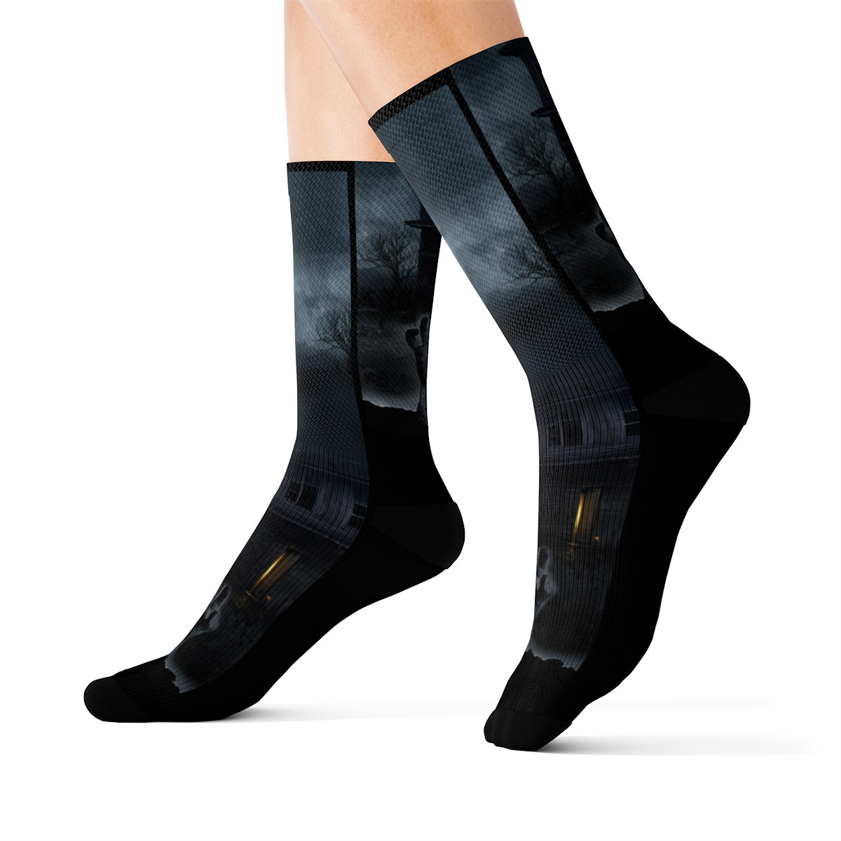 Charisma Girls zombies on Black Sublimation Socks