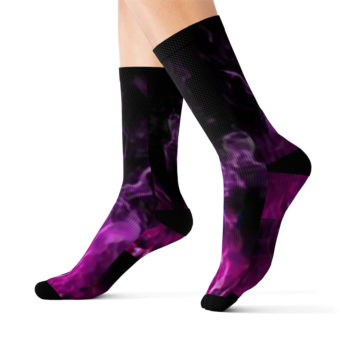 Charisma Girls Fire Series Design Number 4 Purple Fire Sublimation Socks