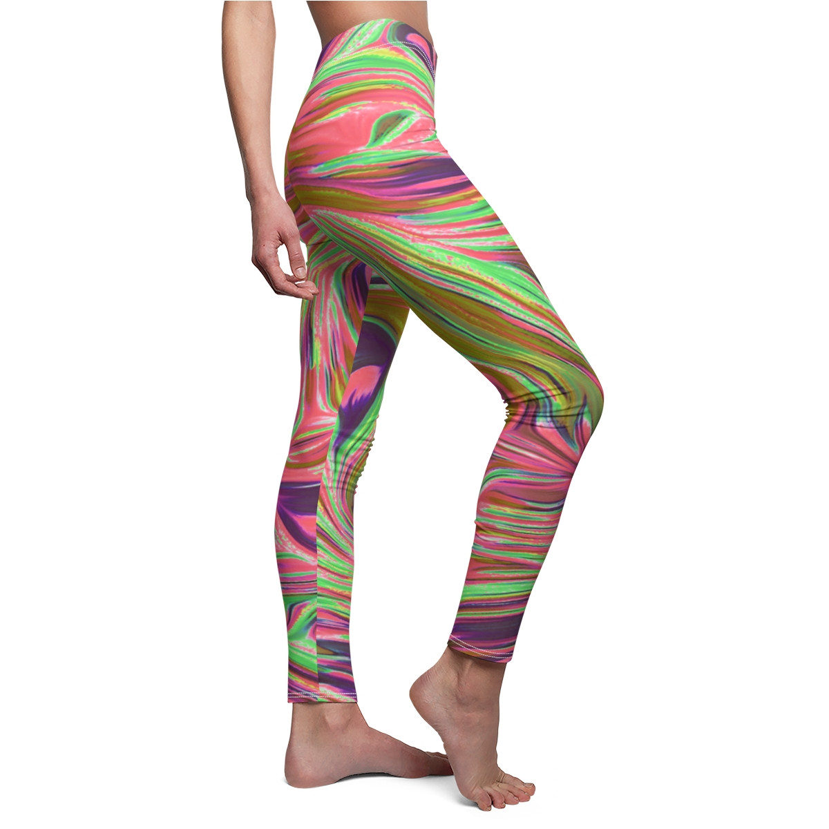 Charisma Girls Swirl Design Number 15 Women's Cut & Sew Casual Leggings (AOP)