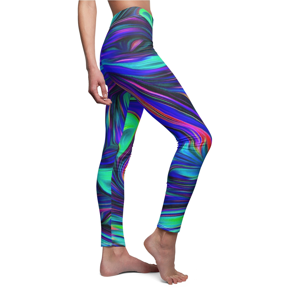 Charisma Girls Swirl Design Number 5 Women's Cut & Sew Casual Leggings (AOP)