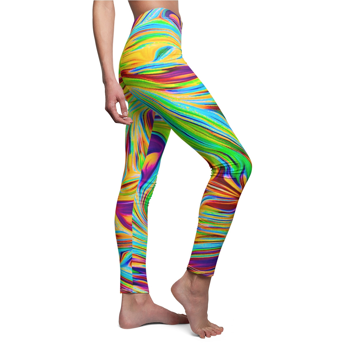 Charisma Girls Swirl Design Number 13 Women's Cut & Sew Casual Leggings (AOP)