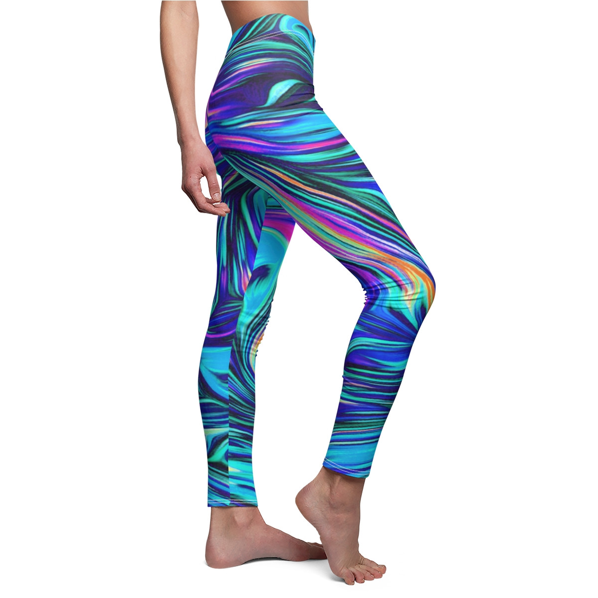 Charisma Girls Swirl Design Number 20 Women's Cut & Sew Casual Leggings (AOP)