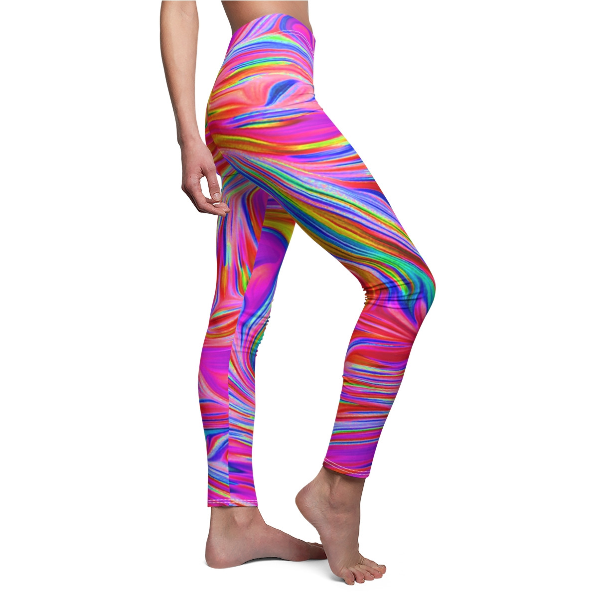 Charisma Girls Swirl Design Number 11 Women's Cut & Sew Casual Leggings (AOP)