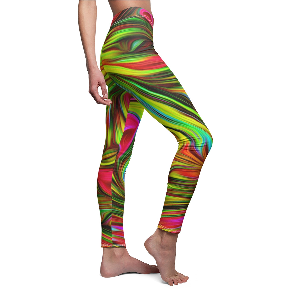 Charisma Girls Swirl Design Number 4 Women's Cut & Sew Casual Leggings (AOP)