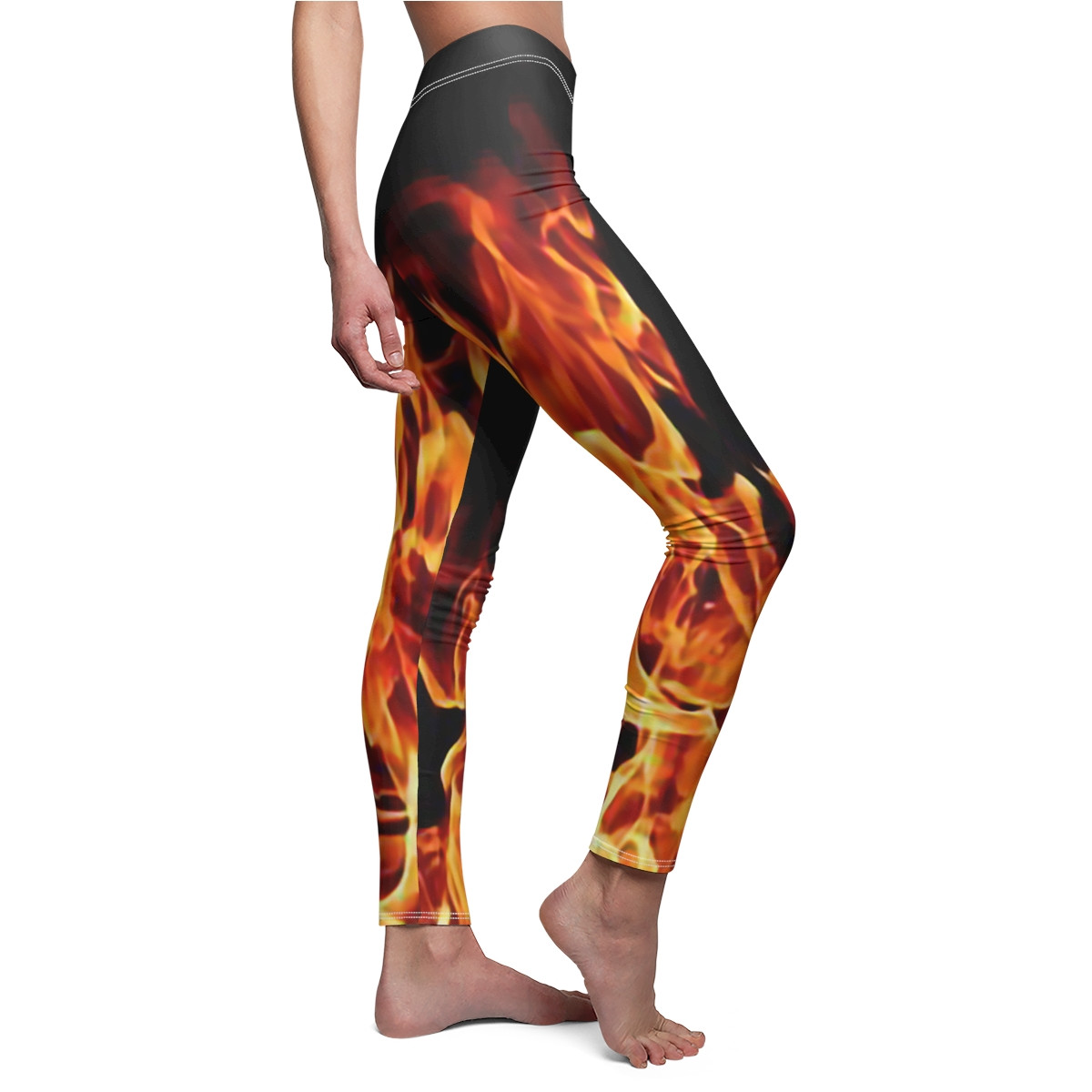 Charisma Flames Design Number 2 Women's Cut & Sew Casual Leggings (AOP)