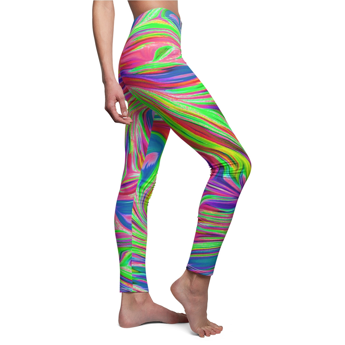 Charisma Girls Swirl Design Number 16 Women's Cut & Sew Casual Leggings (AOP)