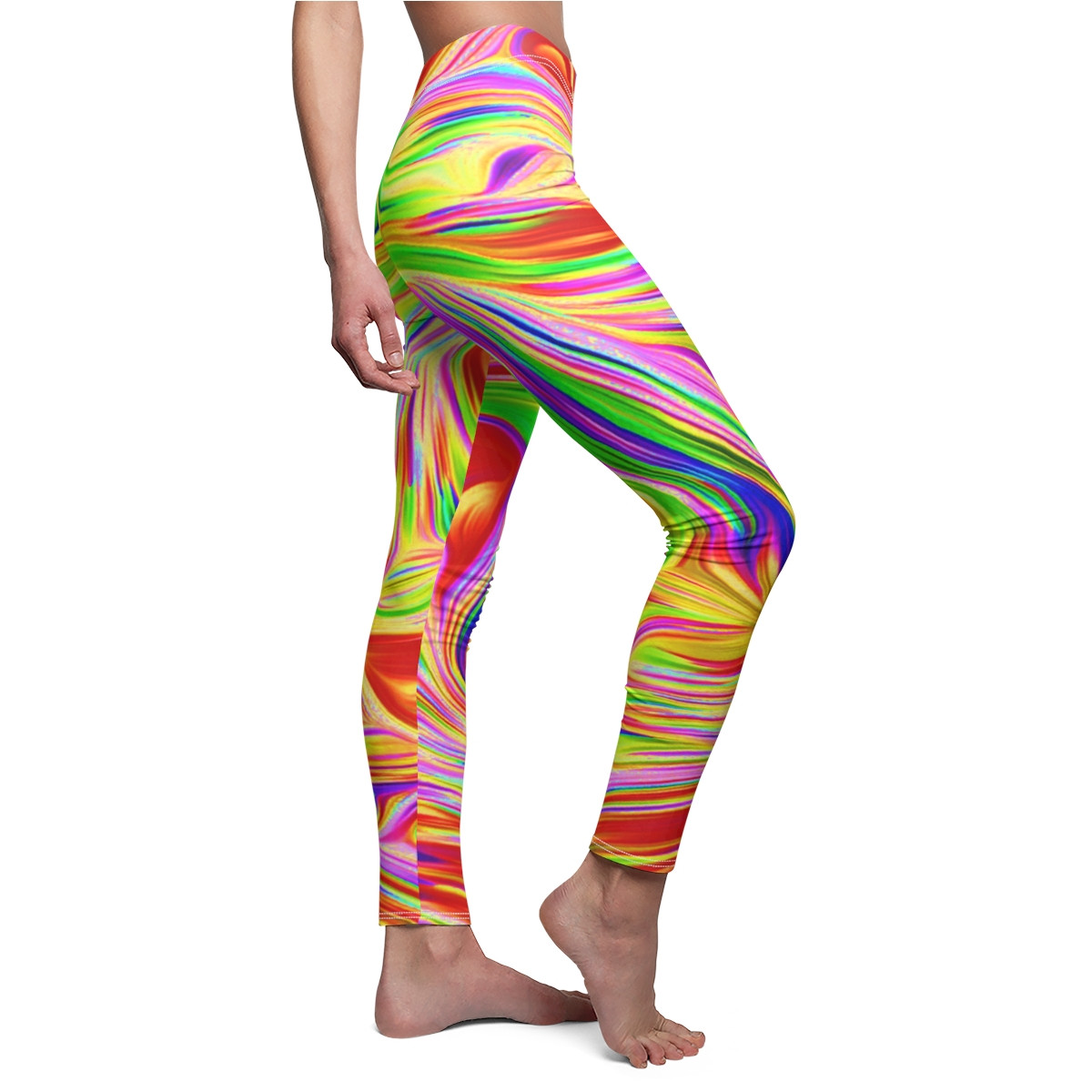 Charisma Girls Swirl Design Number 10 Women's Cut & Sew Casual Leggings (AOP)