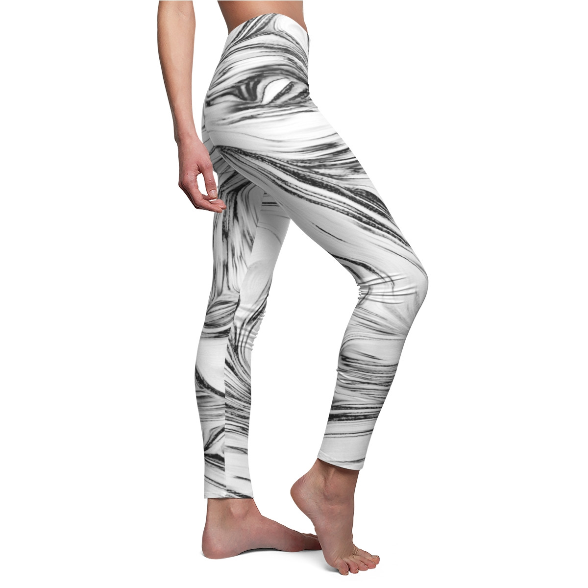 Charisma Girls Swirl Design Number 8 Women's Cut & Sew Casual Leggings (AOP)