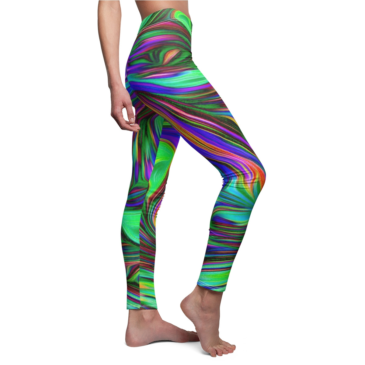 Charisma Girls Swirl Design Number 6 Women's Cut & Sew Casual Leggings (AOP)
