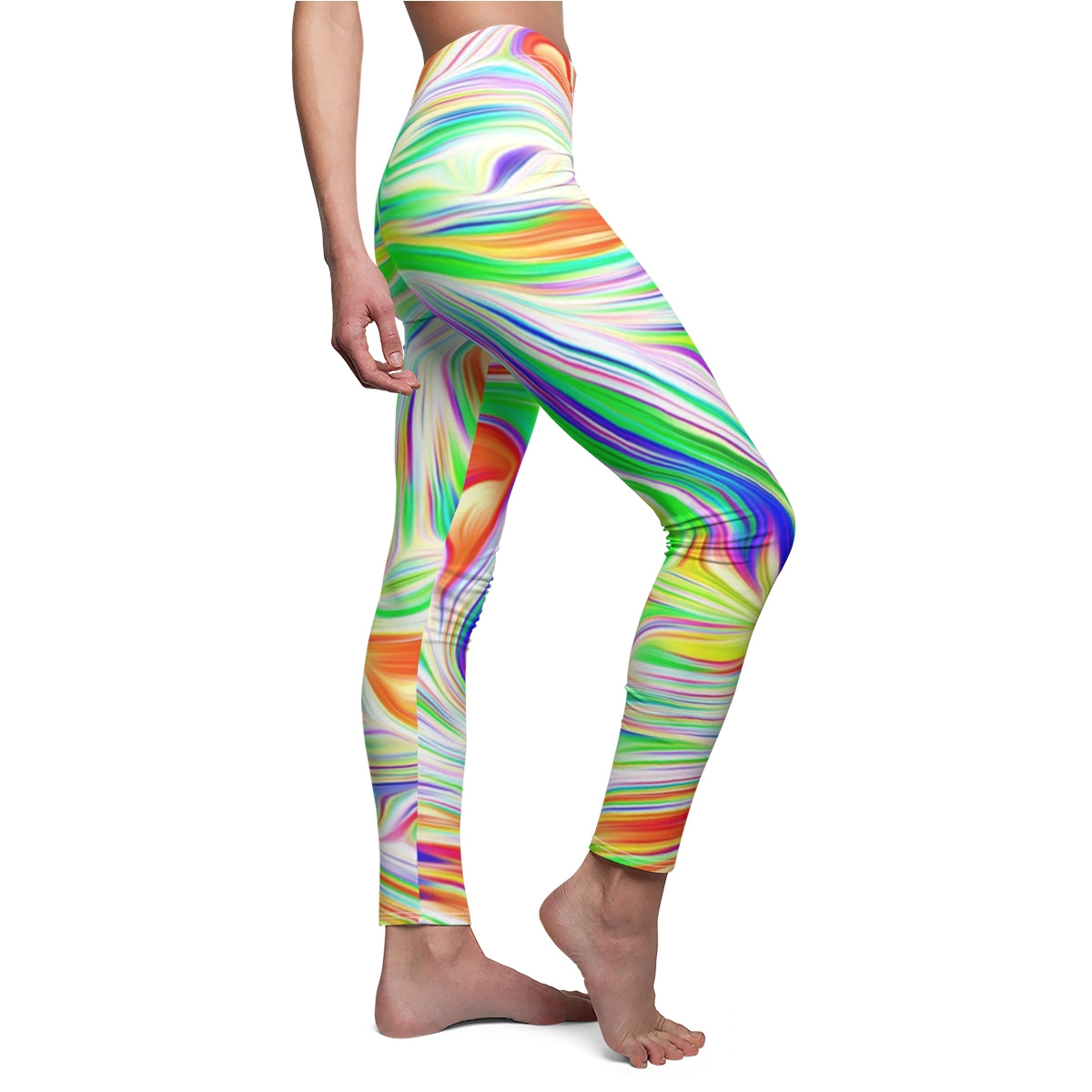 Charisma Girls Swirl Design Number 9 Women's Cut & Sew Casual Leggings (AOP)