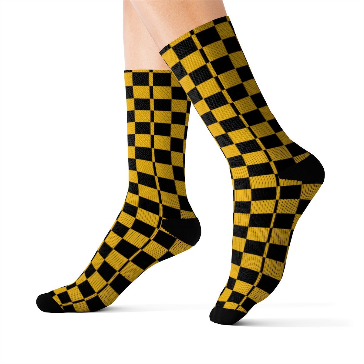 Charisma Girls Checker Board Series Design Number 1 yellow version 2 Sublimation Socks