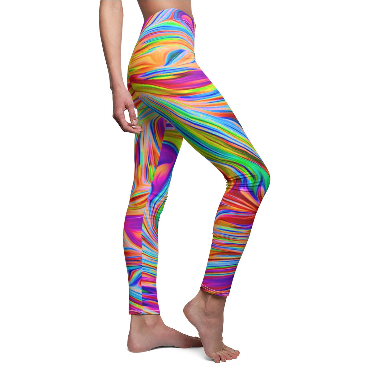 Charisma Girls Swirl Design Number 12 Women's Cut & Sew Casual Leggings (AOP)