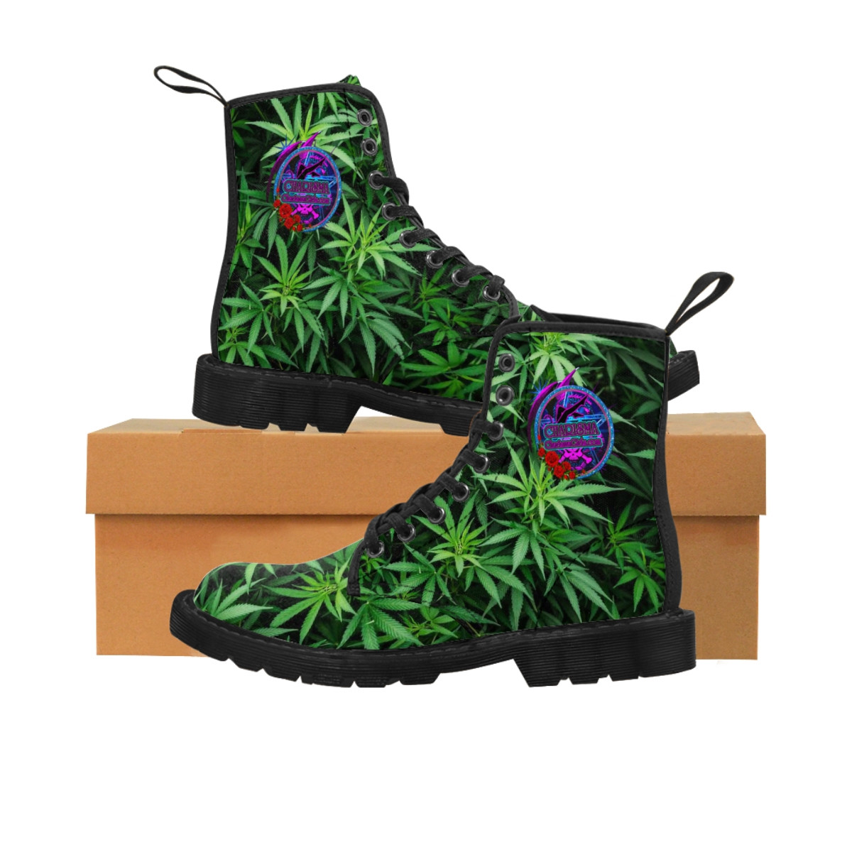 Charisma Girls Pot Leaves Women's Canvas Boots