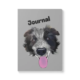 Digitally HandDrawn Dog Artwork on Softcover Journal  (with Inside Prints)