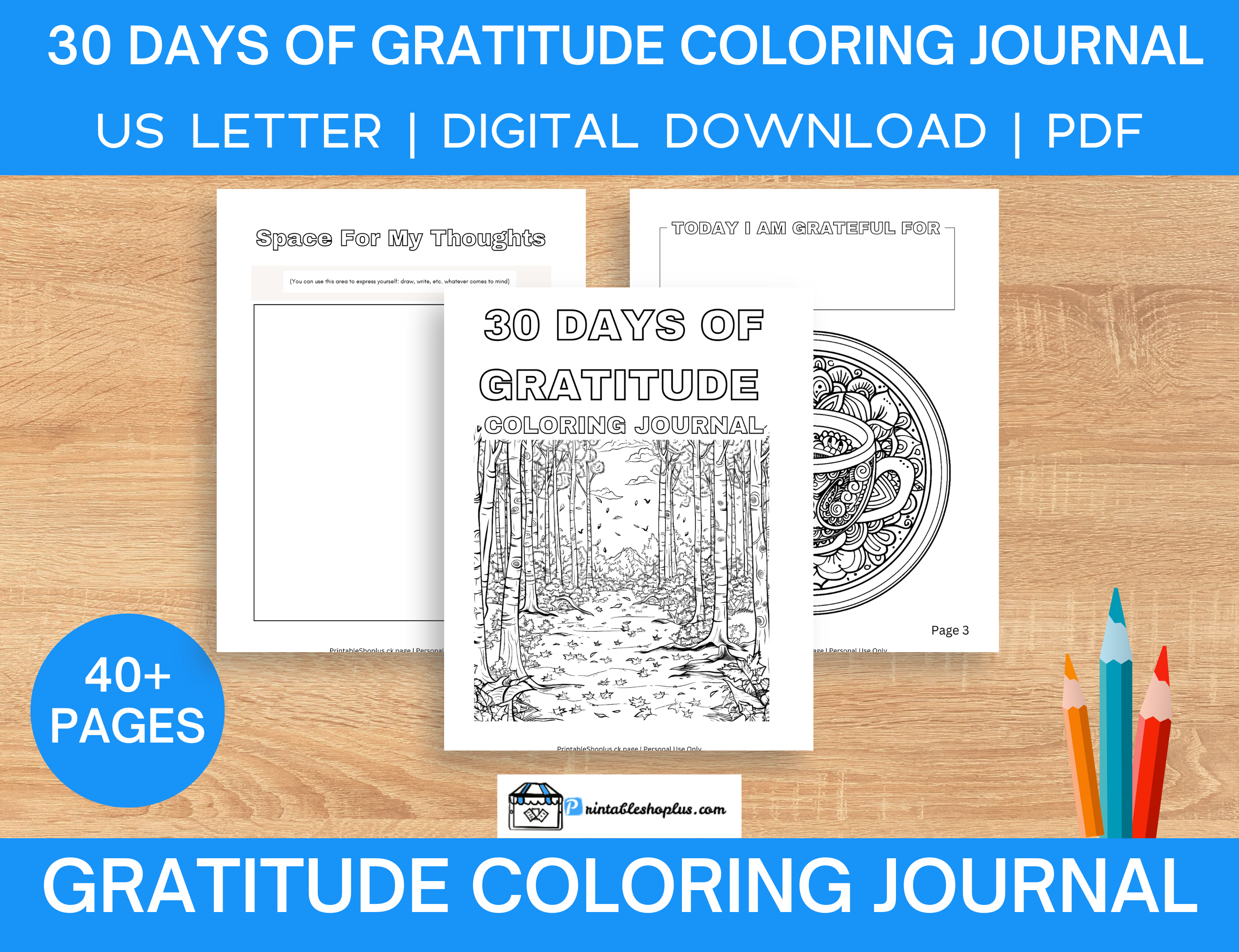 30 DAYS OF GRATITUDE Coloring Journal