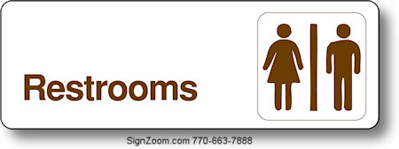 RESTROOMS Sign
