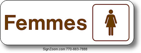 FEMMES / WOMEN Restroom Sign (French)
