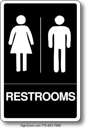BRAILLE RESTROOMS Sign