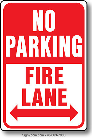 NO PARKING FIRE LANE Sign