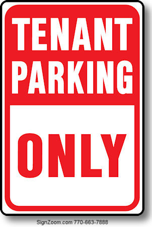TENANT PARKING ONLY Sign