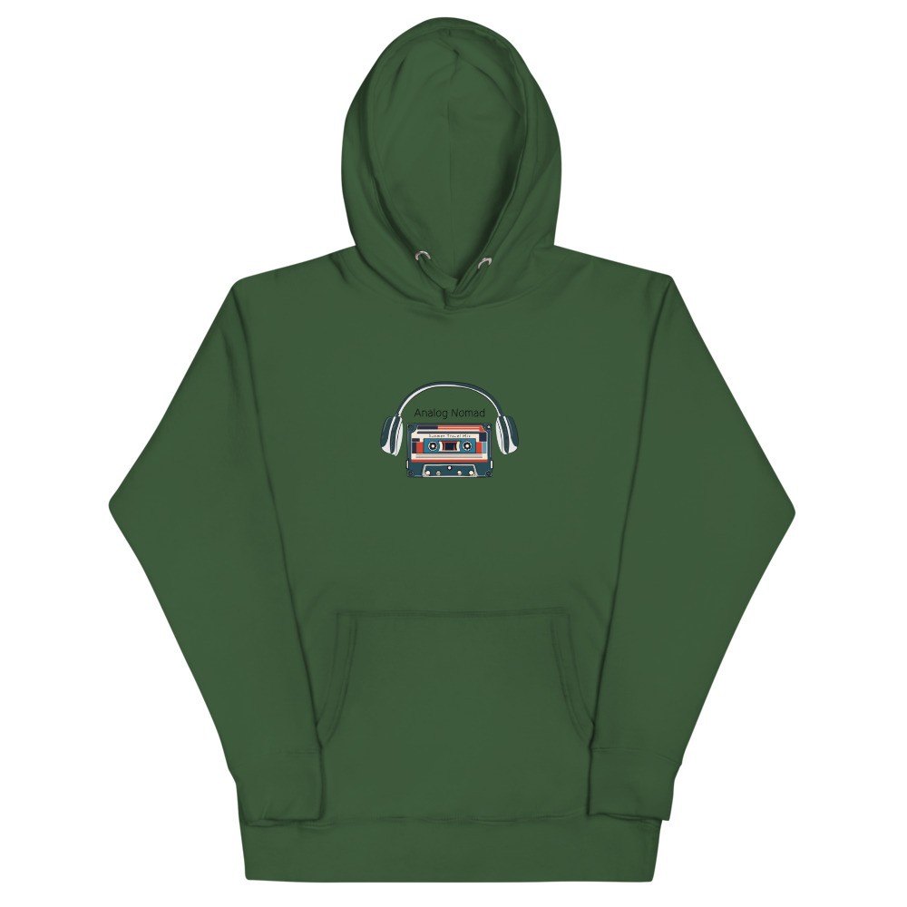Analog Nomad with Headphones Unisex Hoodie