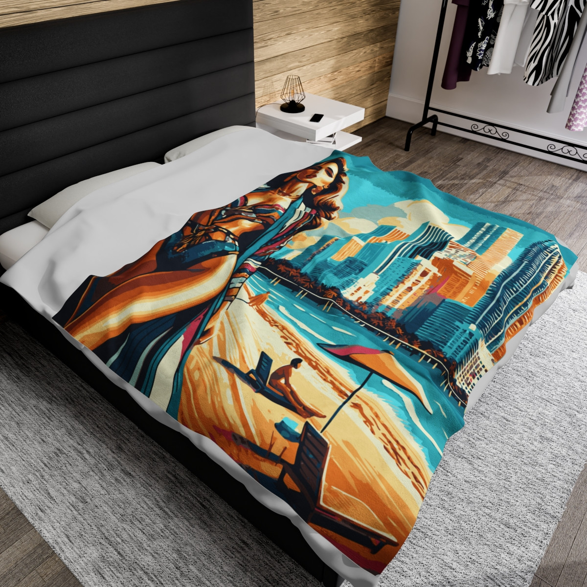 Studio 69 Miami Beach Club Velveteen Plush Blanket